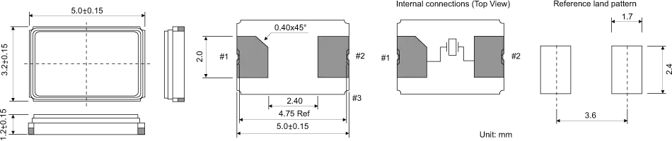SMD QUARTZ CRYSTAL 5.0 x 3.2 mm 10.0 - 54.0MHz 