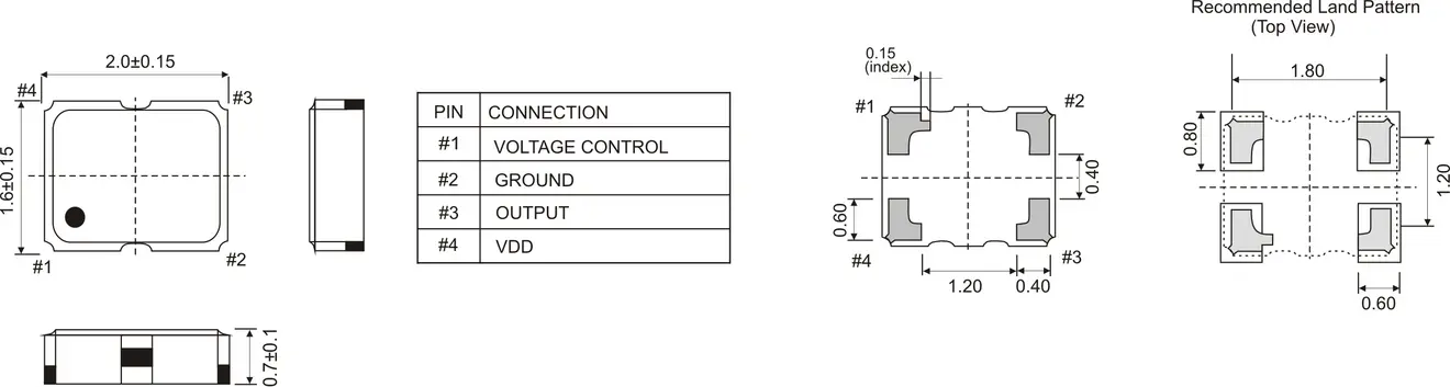CERAMIC SMD VCTCXO OSCILLATOR 2.0 x 1.6 mm CERAMIC SMD VCTCXO OSCILLATOR 2.0 x 1.6 mm